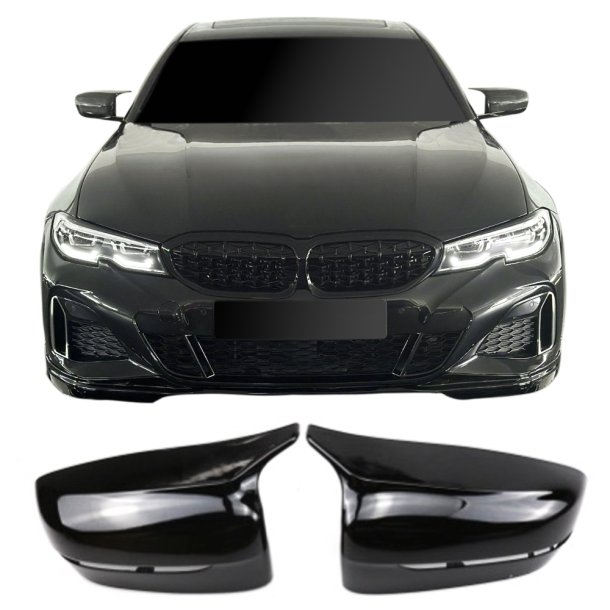 Spejlcover st i blank sort til BMW 3 serie G20/ G21, 2019-