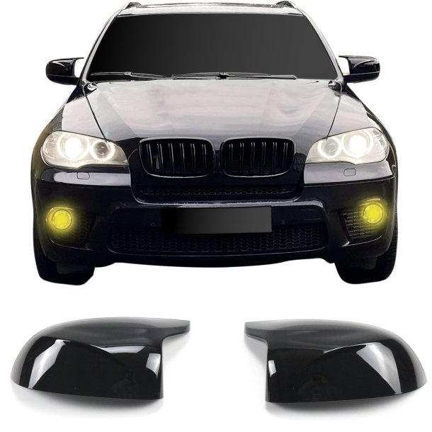 Spejlcover st i blank sort til BMW X5 (E70), X6 (E71), 2006-2013