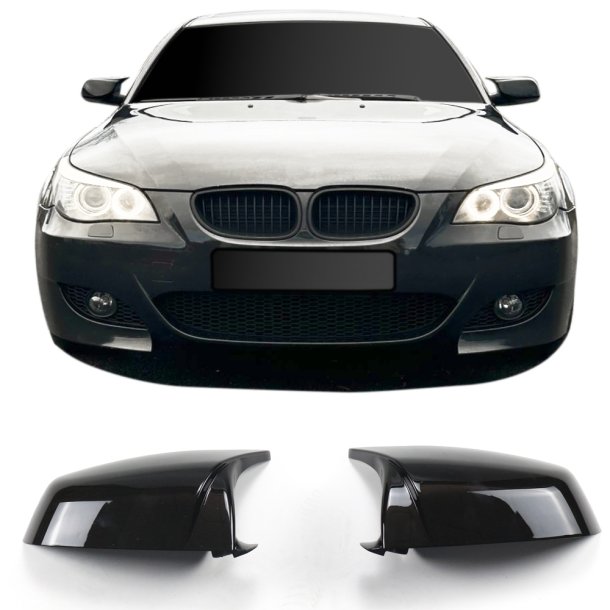 Spejlcover st i blank sort til BMW E60/ E61 LCI, 2007-2009