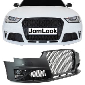 JOM Frontkofanger i sport-design inkl. grill og tgelygter (SRA/PDC) Audi A4 B8 Facelift, 2011-2015