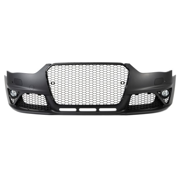JOM Frontkofanger i sport-design inkl. grill og tgelygter (SRA/PDC) Audi A4 B8 Facelift, 2011-2015