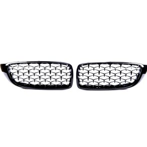 JOM Frontgrill diamond style i blank sort til BMW serie 4 F32/F33/F36/F82/F83