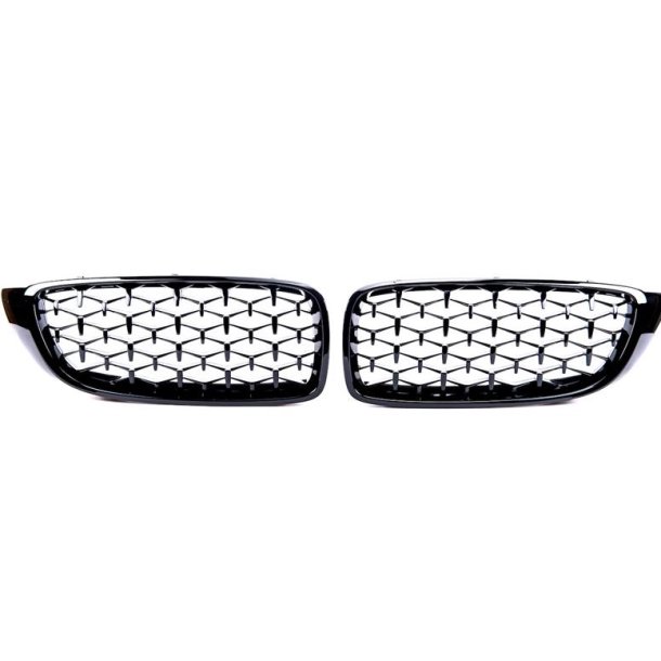 JOM Frontgrill diamond style i blank sort til BMW serie 4 F32/F33/F36/F82/F83