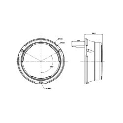 Lavprofil LED beacon gul - plan montering - 10-30V