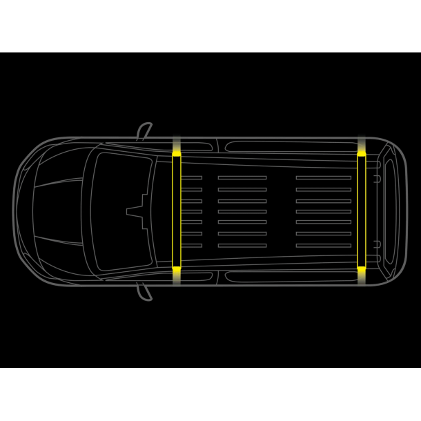 Tagb�jle m. LED FLASH for Fiat Ducato inkl. end-caps - 2 stk.
