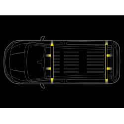 Tagb�jle m. LED FLASH for Ford Transit Connect inkl. end-caps &amp; retningsbestemte advarselslys - 2 stk.