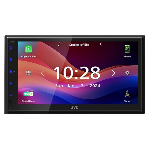 JVC KW-M595DBT - 2-DIN bilradio, Apple CarPlay, Android Auto og DAB+