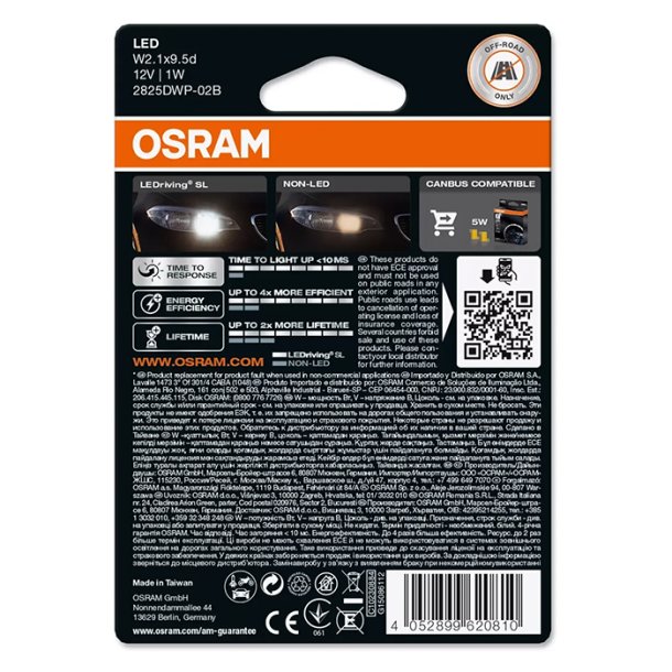 Osram LEDriving SL Hvid W5W 12V - S�t