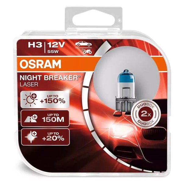 Osram Night Breaker Laser H3 55W 12V +150 Procent - S�t