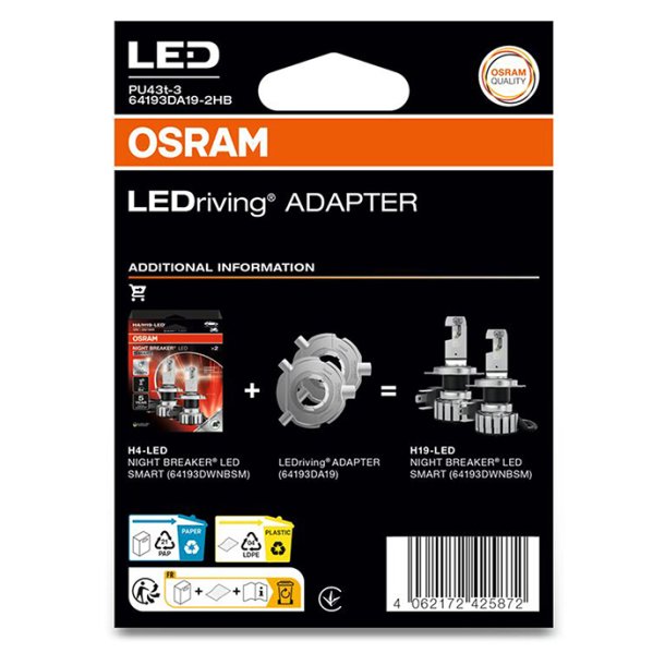 Osram LEDriving Adapter til H19 - S�t