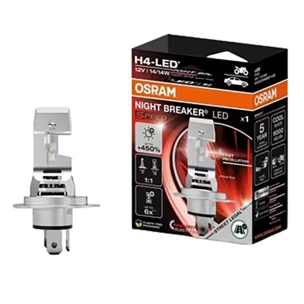 Osram Night Breaker LED Speed H4 +450% 12V - 1 stk.