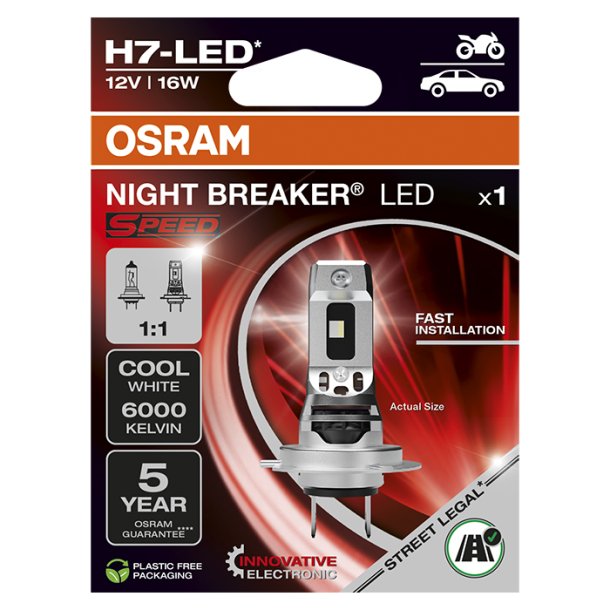 Osram Night Breaker LED Speed H7 til MC - 1 stk.