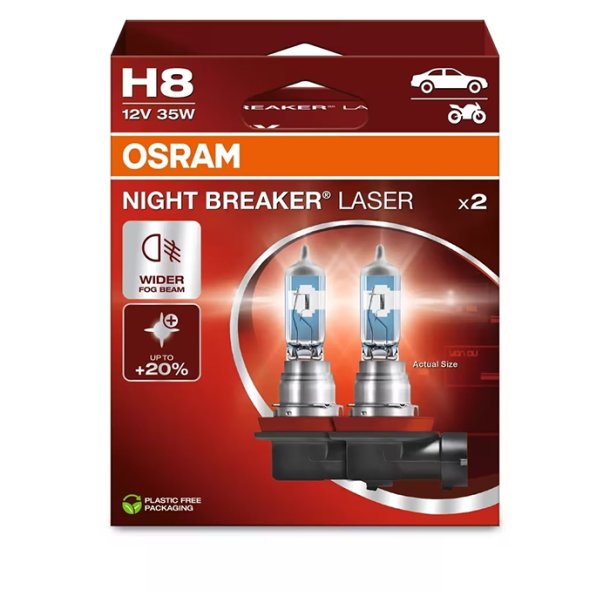 Osram Night Breaker Laser H8 35W 12V +150 Procent - S�t